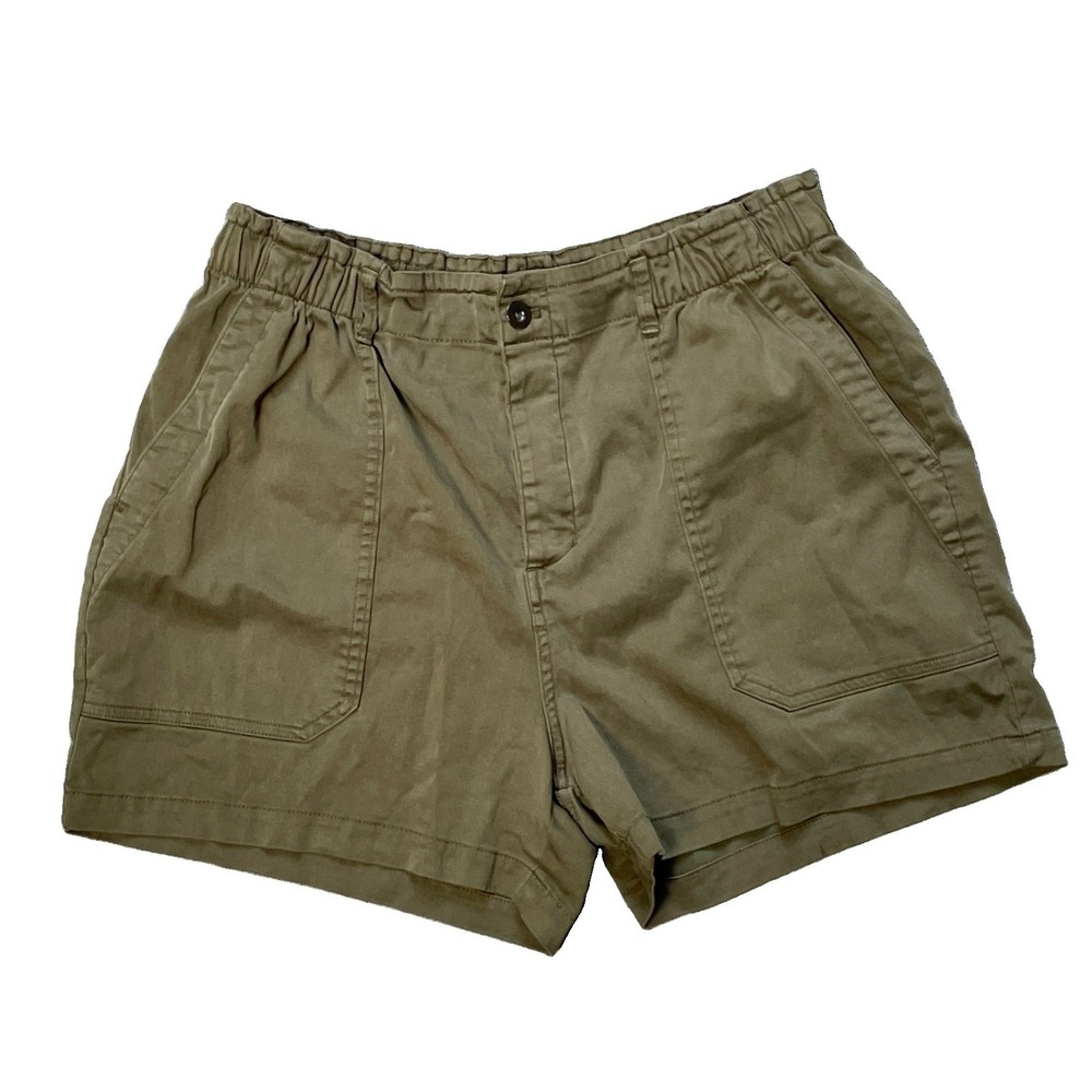 Eddie Bauer Shorts Women Large 3.5" Green Lightweight Everyday Elastic Waist NWT